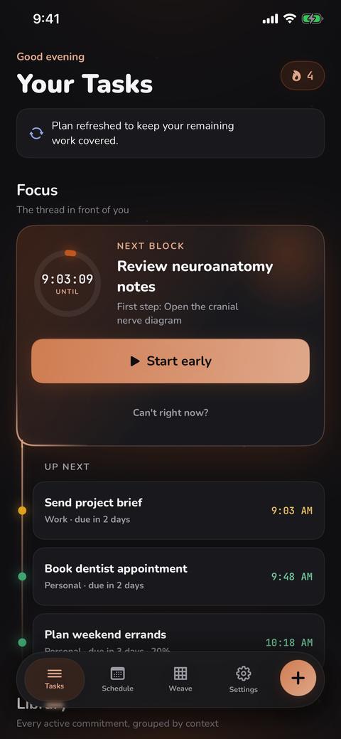 Filuma’s Right now screen